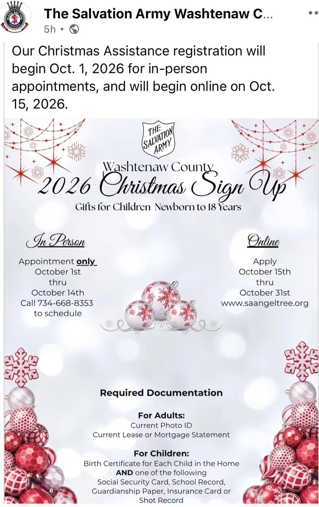 Holiday Assistance